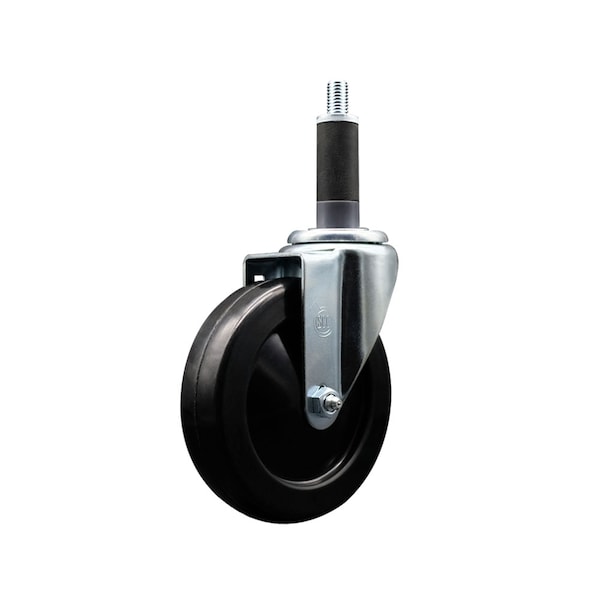 5'' Soft Rubber Wheel Swivel 1'' Expanding Stem Caster
